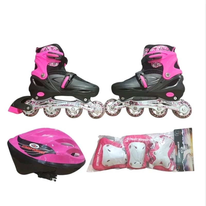 اسکیت کفشیYX0153-2روین هارد مورد تایید مربیان همراه با لوازم ایمنی شامل کف بند زانو بند آرنج بند وکلاه