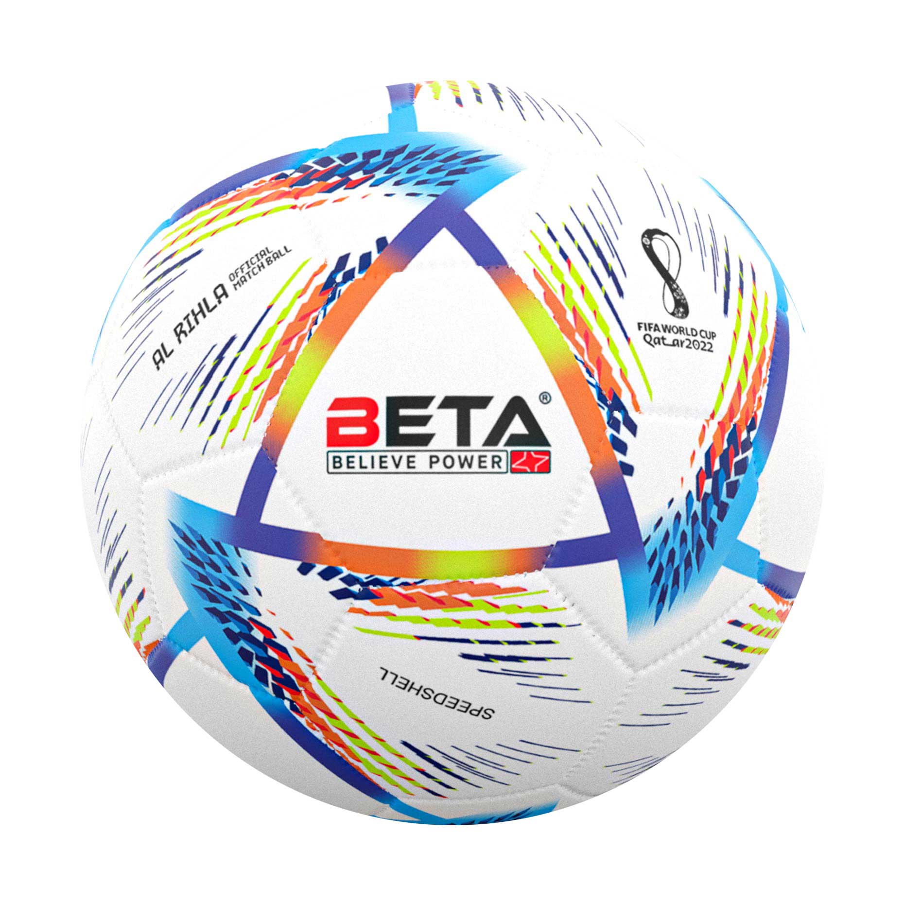 توپ فوتبال فانتزی دوختی سایز 2 بتا طرح توپ جام جهانی الرحله سایز کوچک