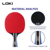 راکت پینگ پنگ تکی دو ستاره لوکی کربن دار Loki 2 star - هزینه ارسال باصرفه